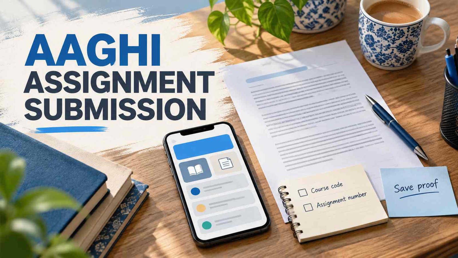 Student checking an Aaghi assignment submission