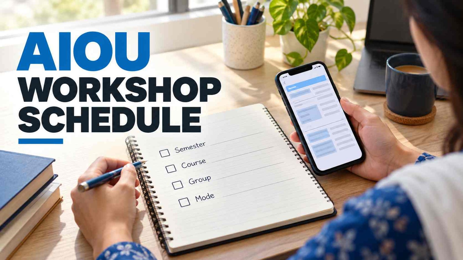 Student comparing workshop course and group