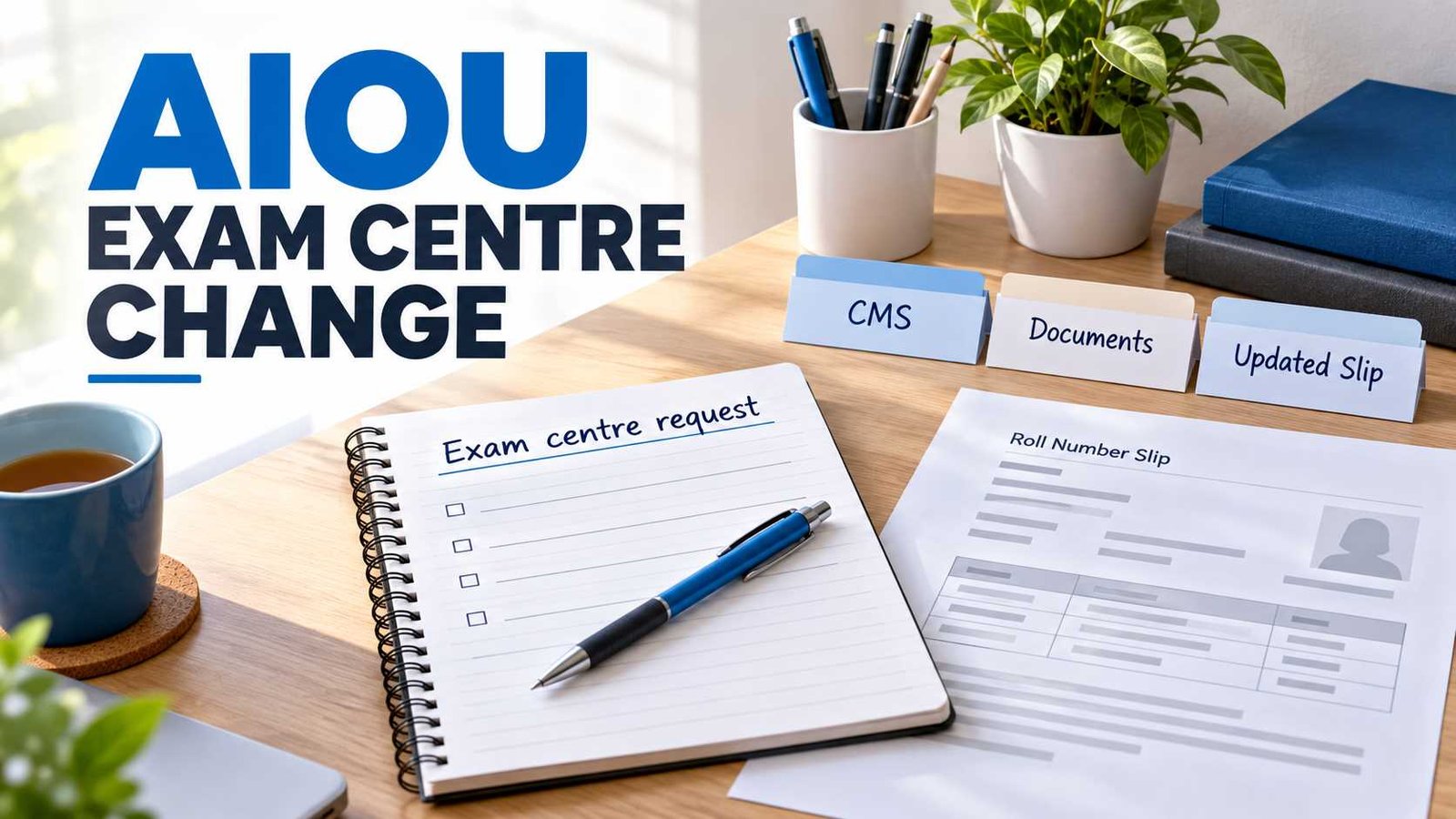 AIOU exam centre change request guide 