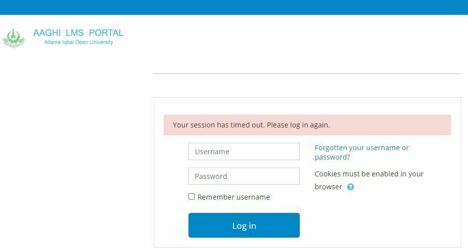 How to Login AIOU Aaghi Portal