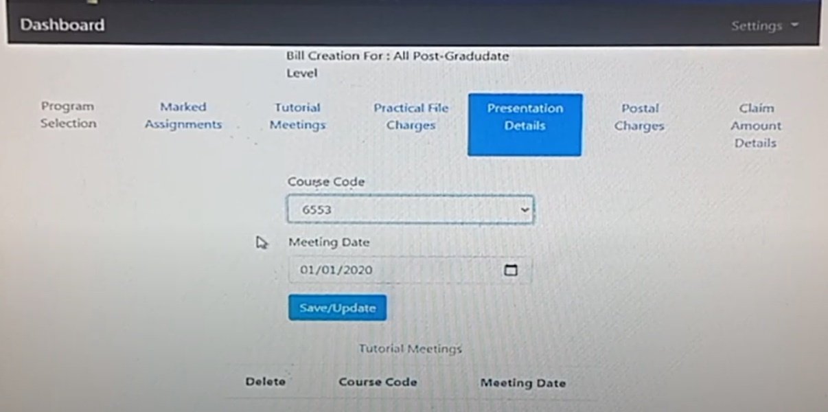 Check Option for AIOU Tutors Bill Online