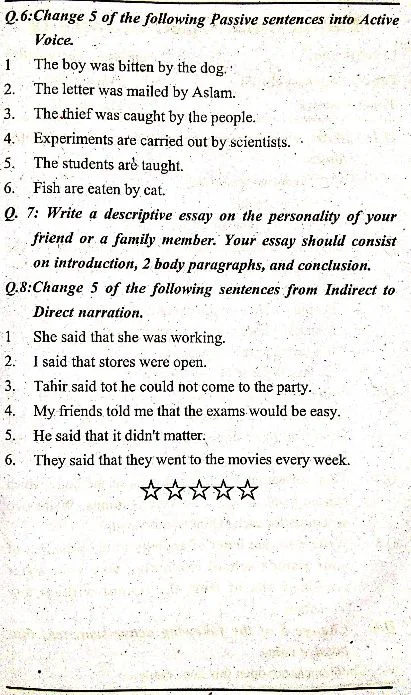 Allama Iqbal Open University Bcom 1423 English Past Papers