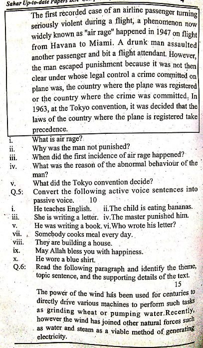 AIOU BS 1423 English Old Past Papers