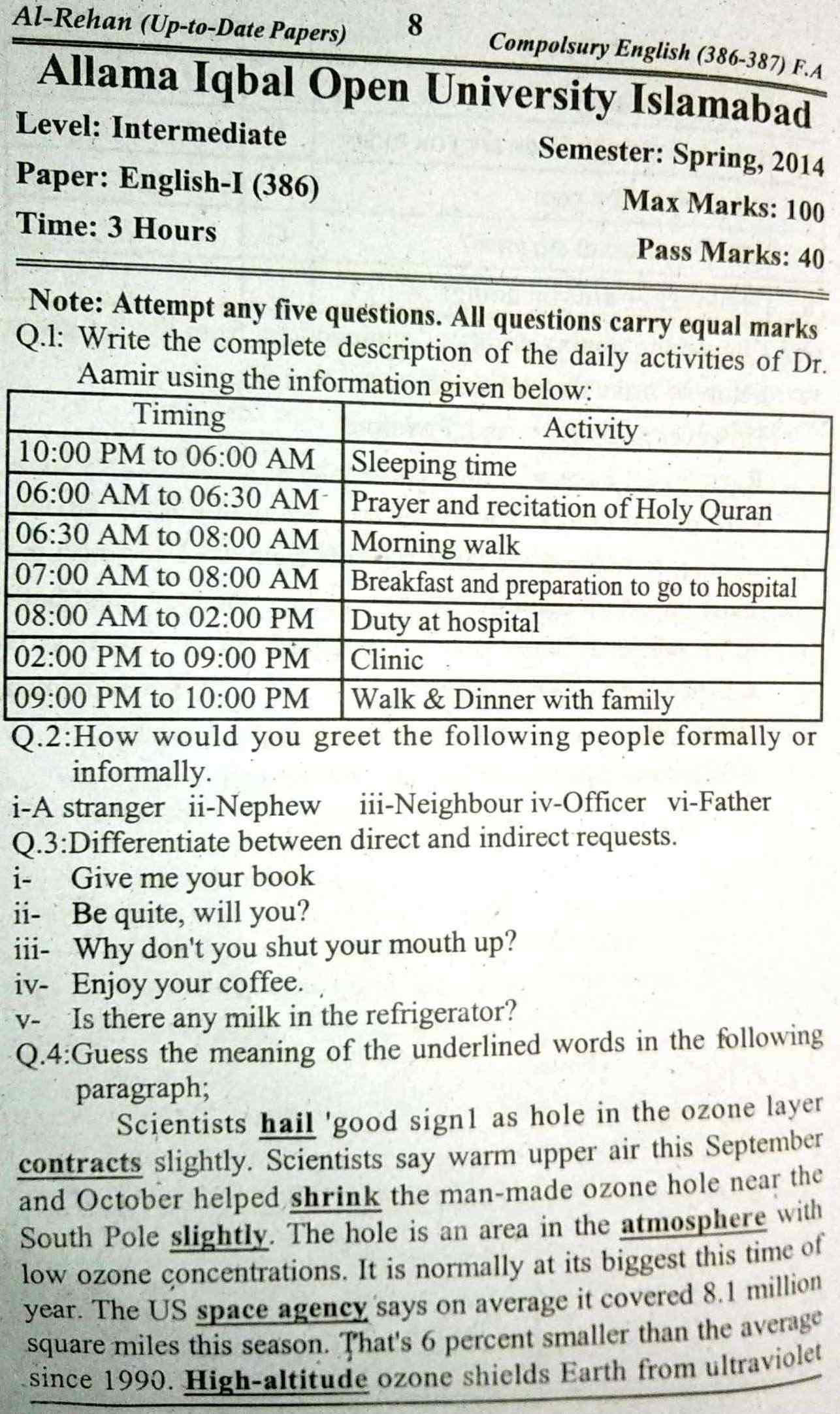 Download AIOU 386 Past Papers