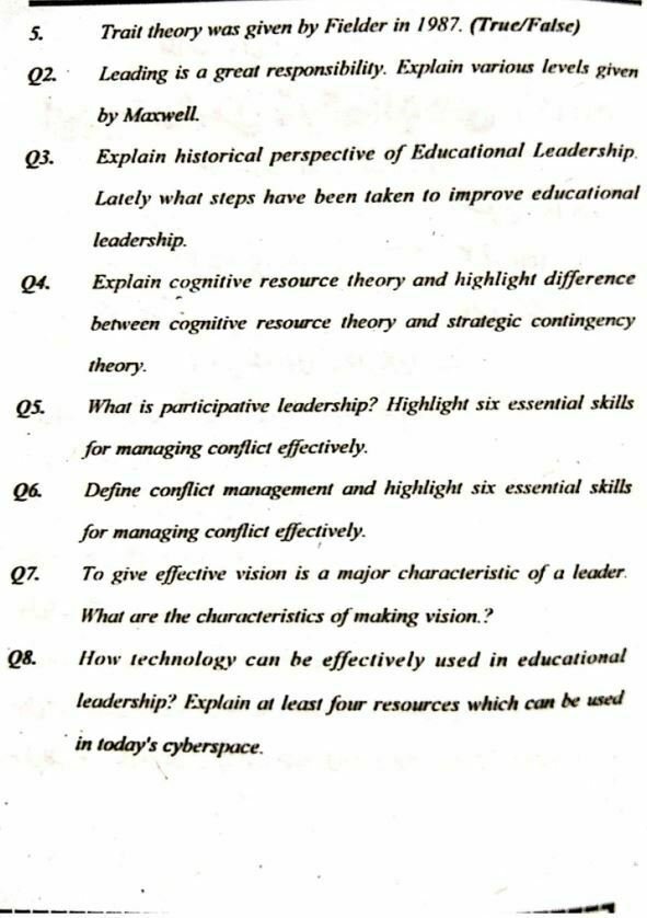 AIOU B.ED Past Papers 8618