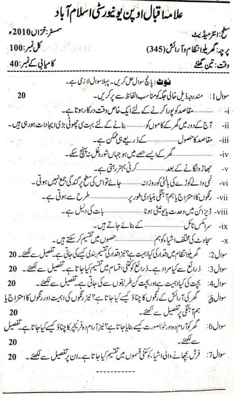 Download AIOU 345 Code Guess Paper