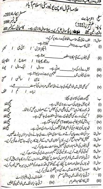 AIOU 388 Old Guess Paper