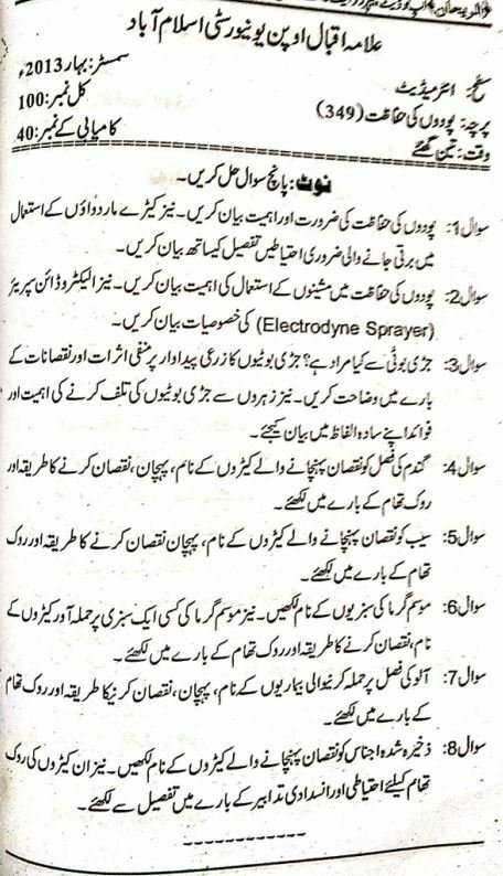 AIOU FA 349 Past Paper