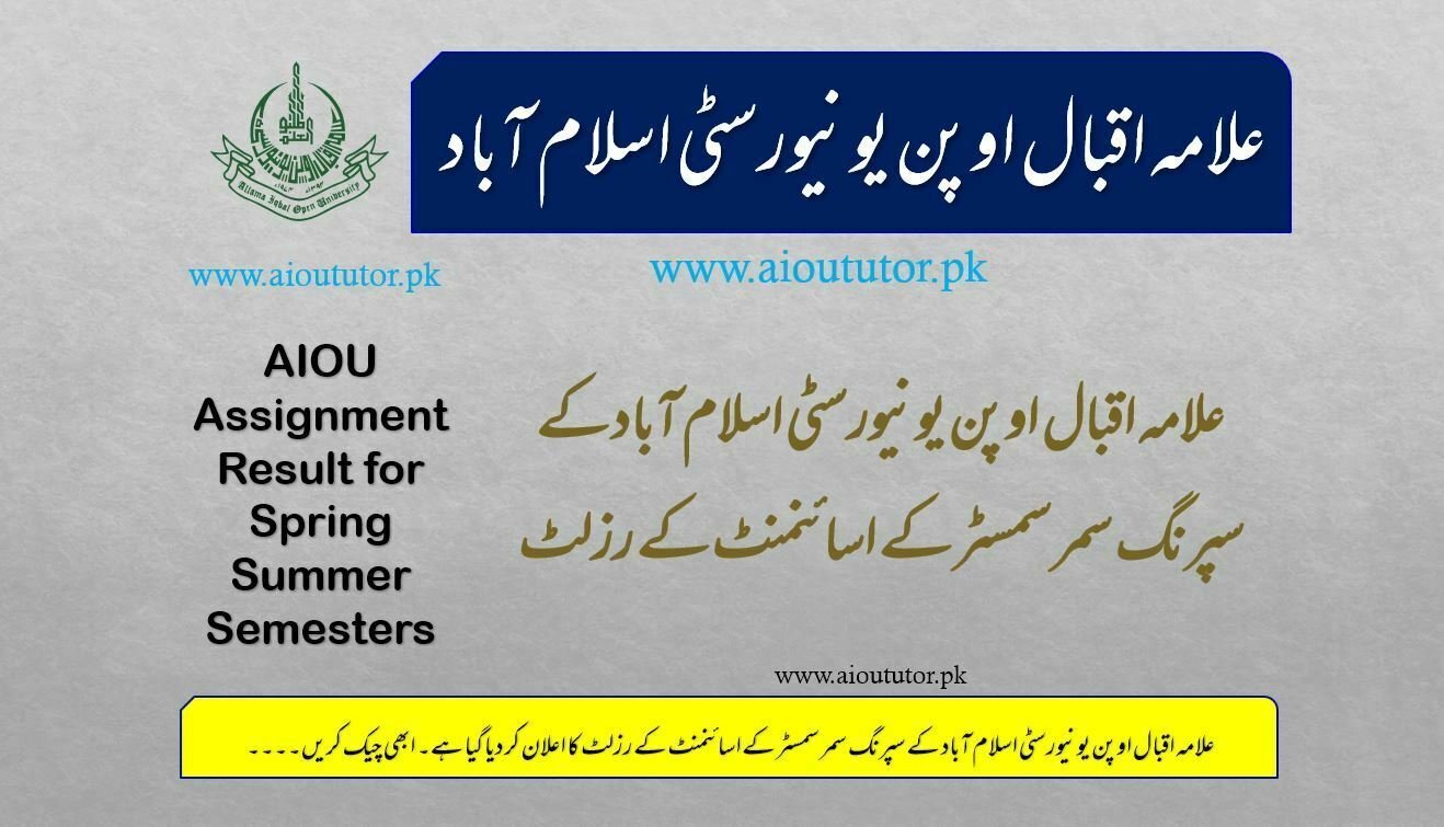 aiou.edu.pk assignment marks