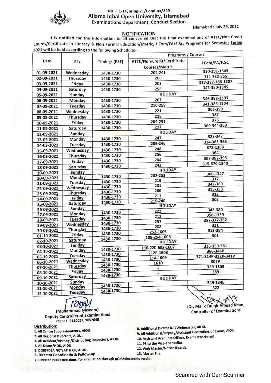 aiou assignment date 2022