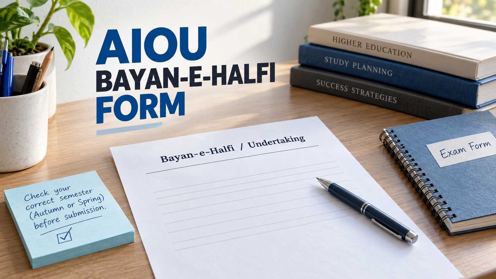 AIOU Bayan-e-Halfi undertaking form guide