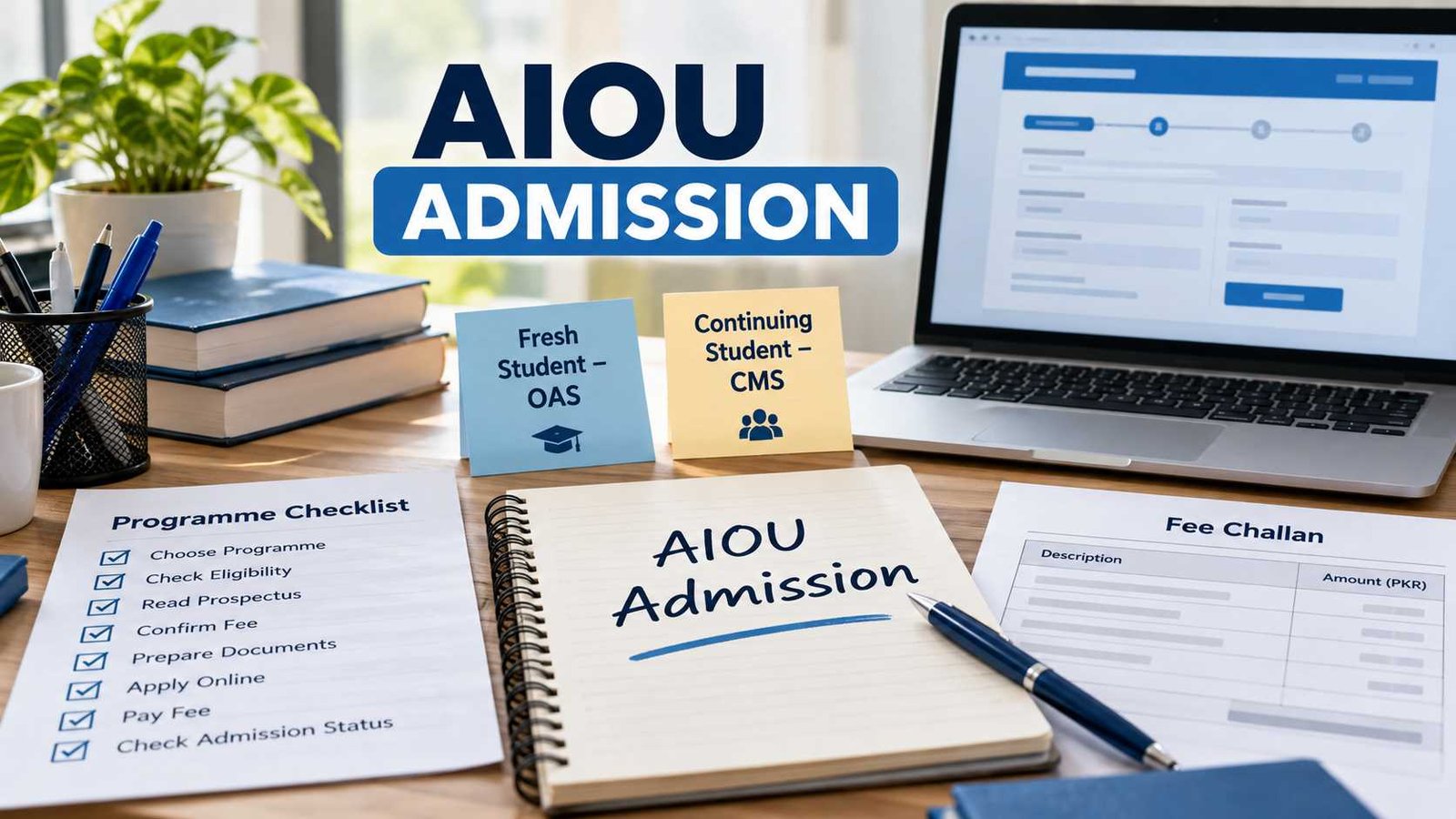 Fresh and continuing AIOU admission routes