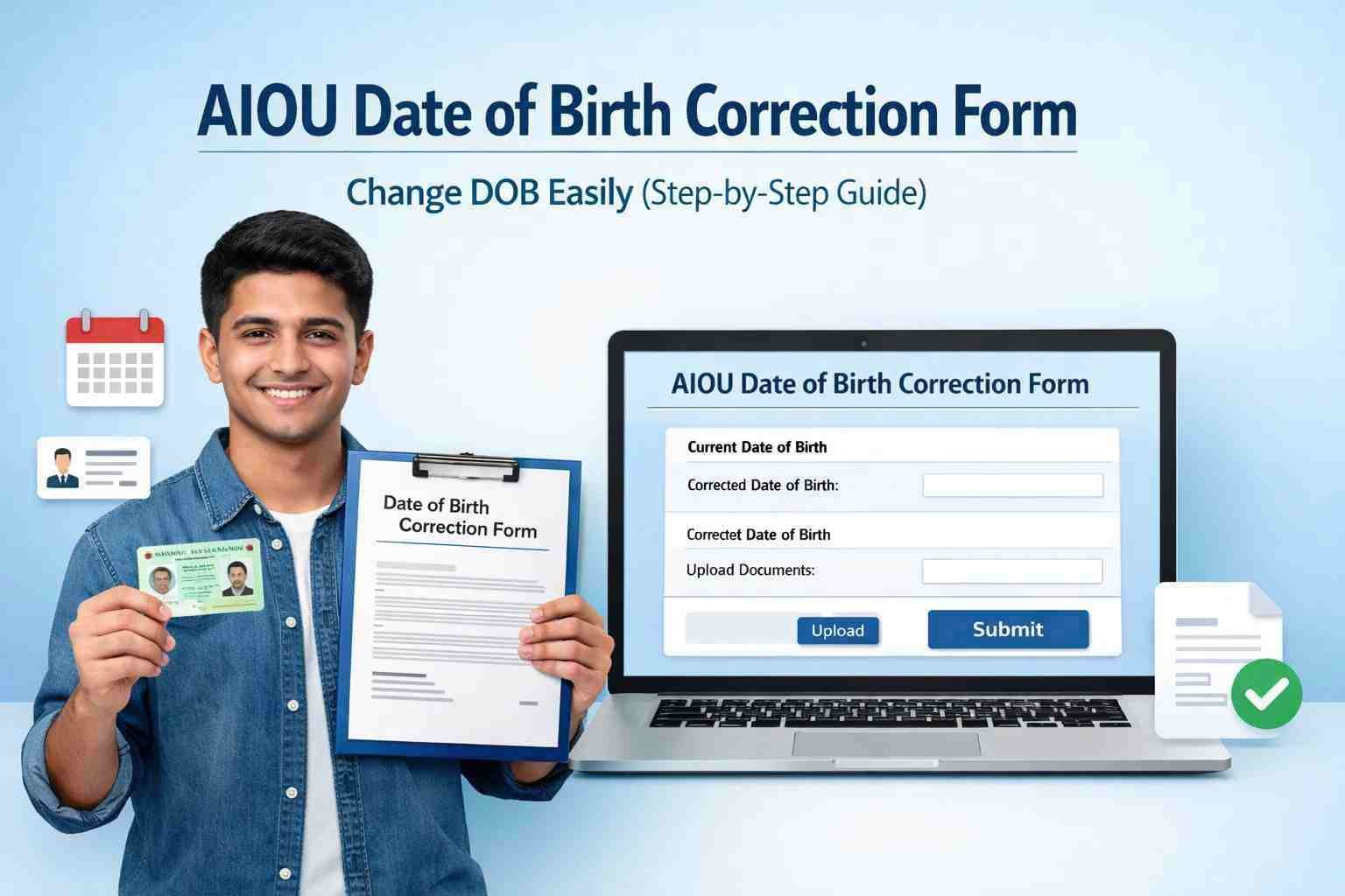 AIOU DOB correction support and help for students Pakistan