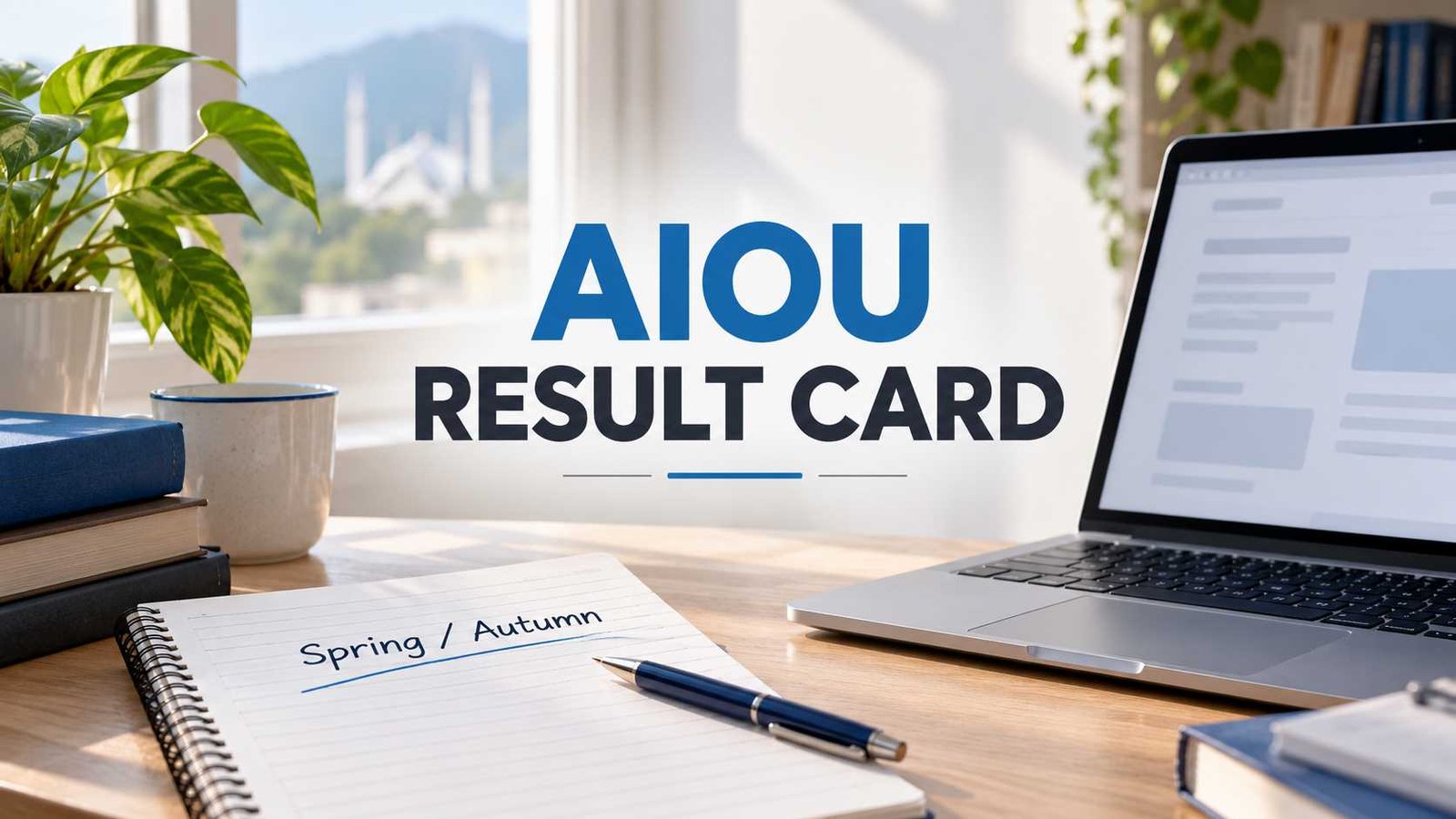 Student desk for checking an AIOU result card